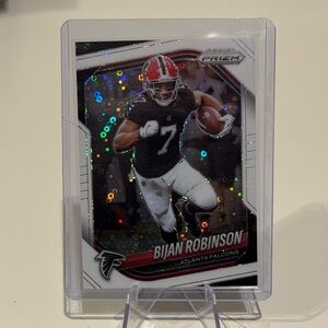 🔥 2025 Bijan Robinson Panini Prizm White Disco Prizm card.